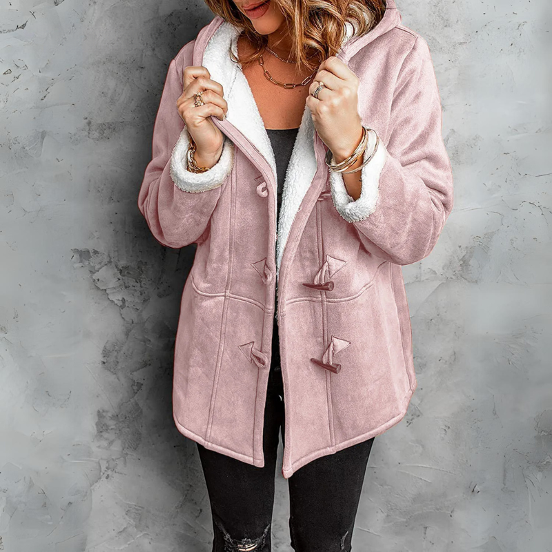 Zoe™ | Plush Hooded Toggle Coat