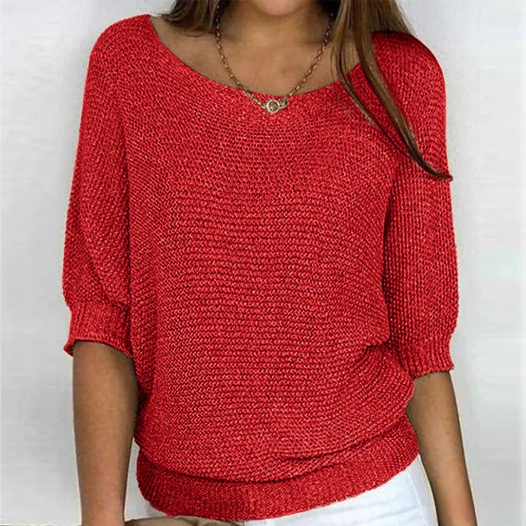 Luigia | Elegant Knitted Short-Sleeve Sweater