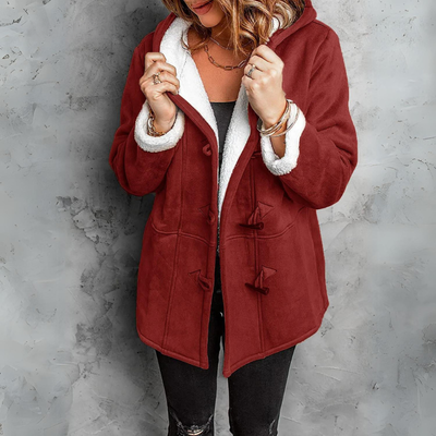 Zoe™ | Plush Hooded Toggle Coat