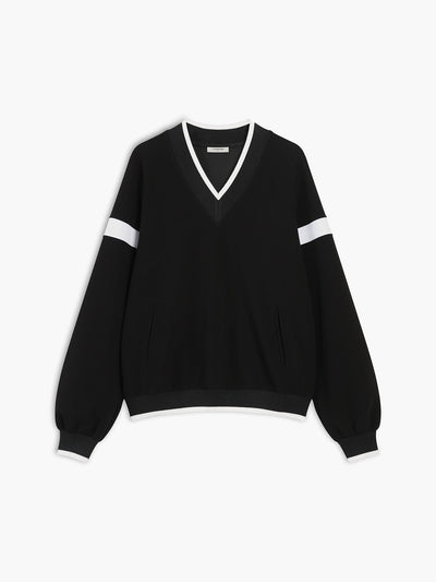 SCARLETT - Contrast Trim Oversized Sweatshirt