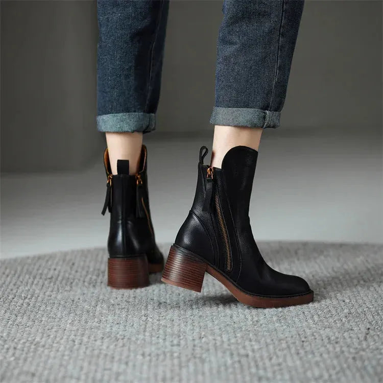 Grace | Elegant Leather Ankle Boots