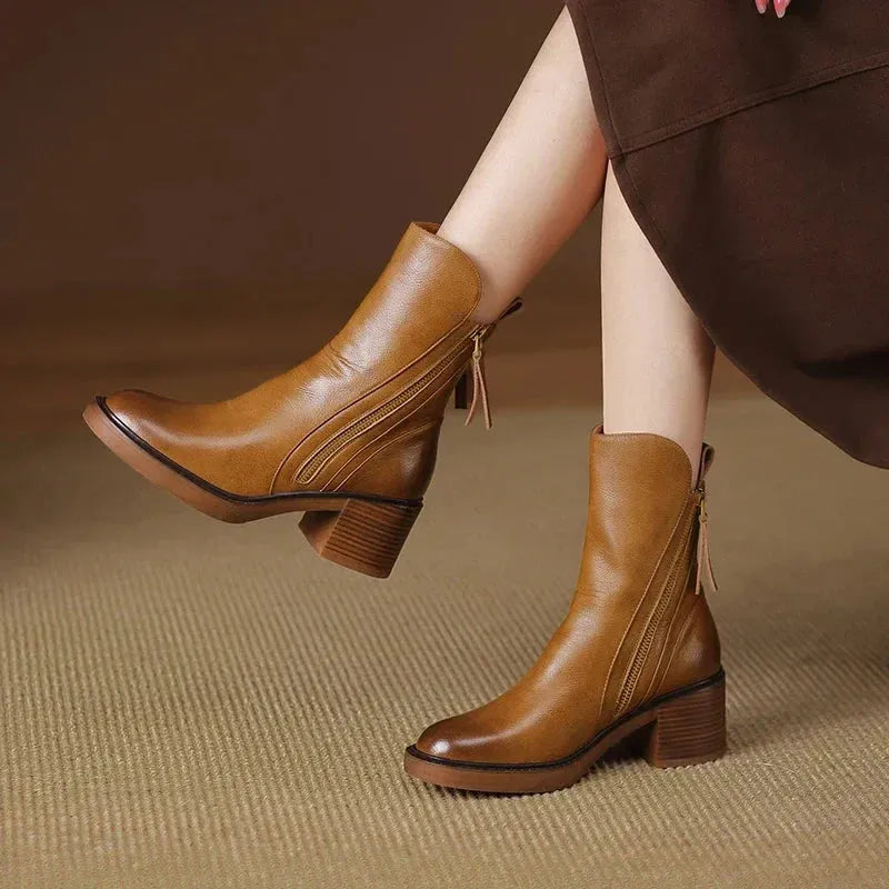 Grace | Elegant Leather Ankle Boots