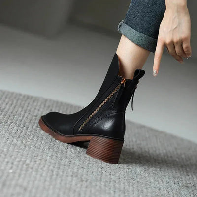 Grace | Elegant Leather Ankle Boots