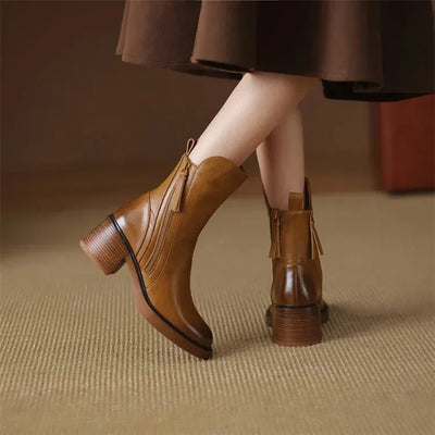 Grace | Elegant Leather Ankle Boots