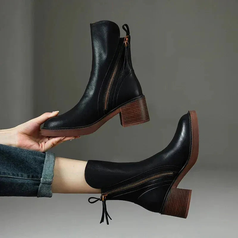 Grace | Elegant Leather Ankle Boots