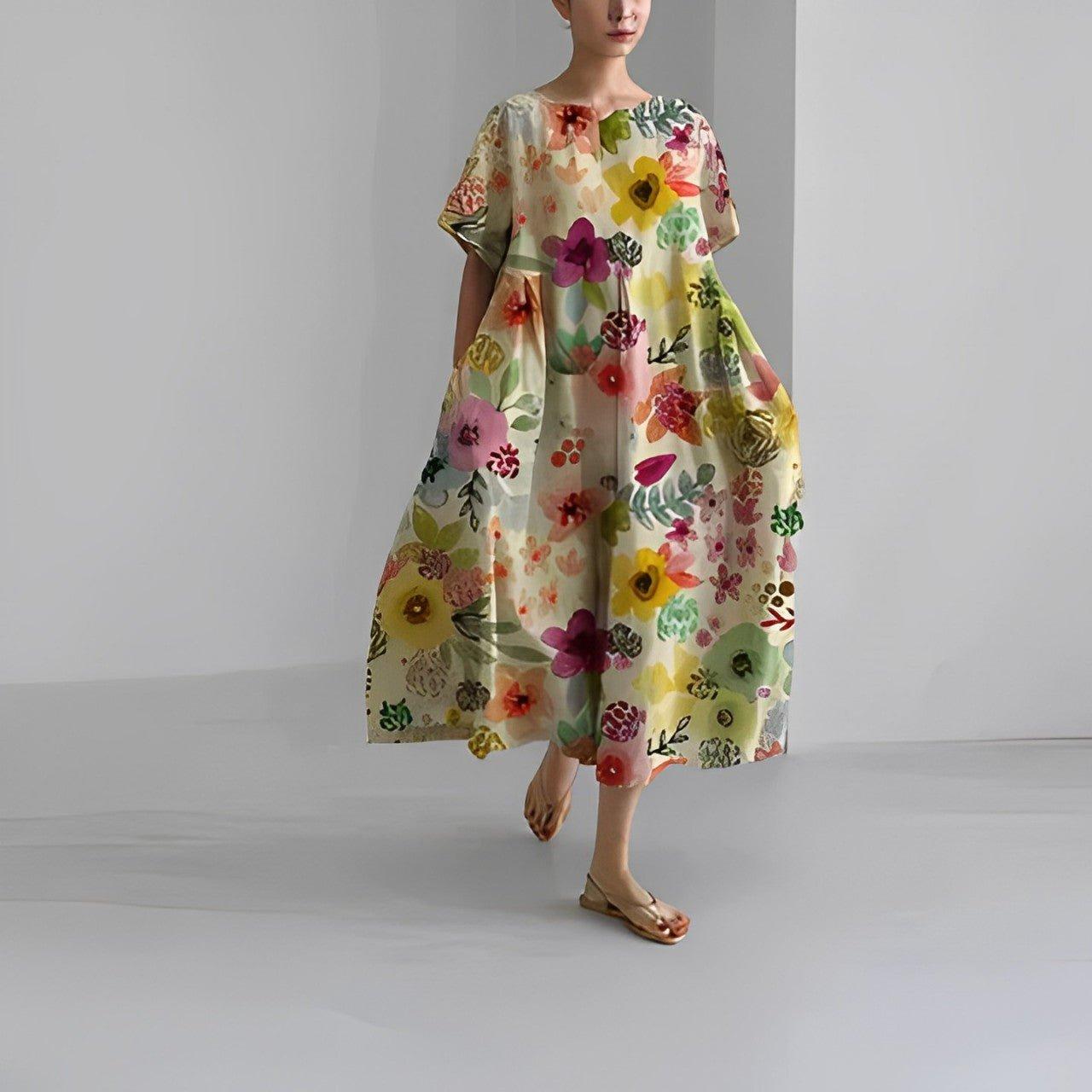 CLAIRE™ | BOHEMIAN FLORAL PRINT DRESS