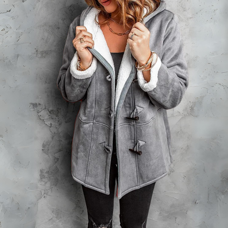 Zoe™ | Plush Hooded Toggle Coat