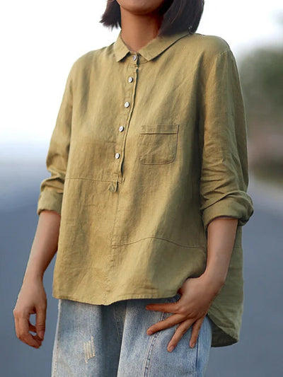 RHEA | WOMEN'S LINEN LONG SLEEVE SHIRT