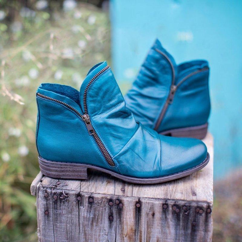 Vicky™ | Zippered Leather Boots